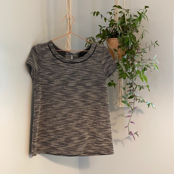 Jules & Leopold black and white cap sleeve blouse - Picture 1 of 4